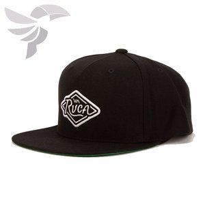 RVCA SCRIPT BLACK SNAPBACK HAT